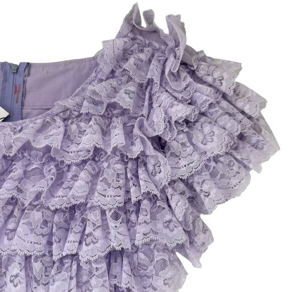 Bloomer Top Full Ruffle Vintage Handmade Reworked Top Purple XS Coquette Cropped - Picture 3 of 8